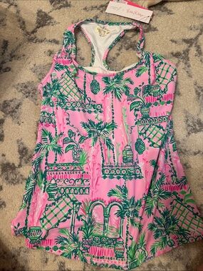 Lilly Pulitzer Luxeletic Mandeville Baby Always Worth It Racerback Tank XS